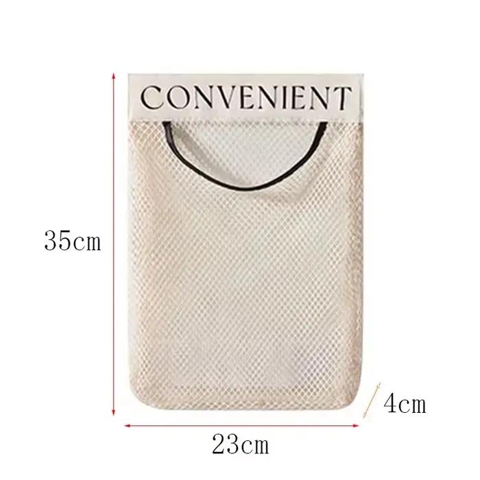 Distributeur de Sacs de Rangement Mural en Maille, Support de Sacs à Ordures en Plastique, Idéal pour les Courses et l'Épicerie