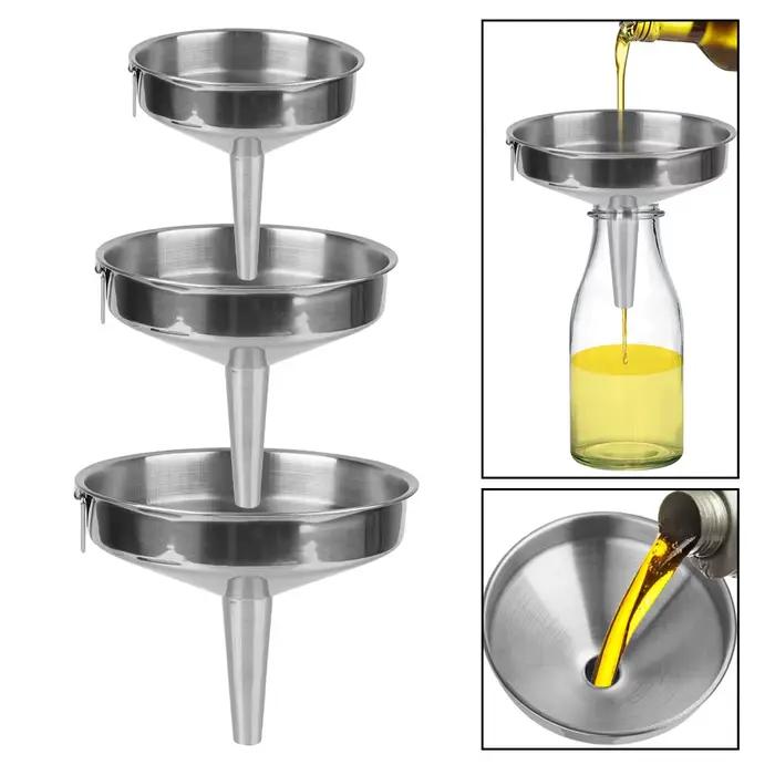 Entonnoir en acier inoxydable large ouverture pour vin bière conserve outils de cuisine accessoire de bar professionnel élégant pour femmes occasions spéciales