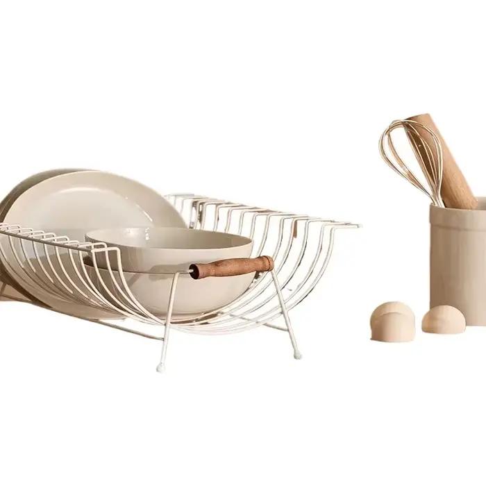 Organisateur de bols et d'assiettes en fer forgé multifonctionnel pour rangement durable et élégant de la vaisselle et autres objets dans la cuisine et la maison