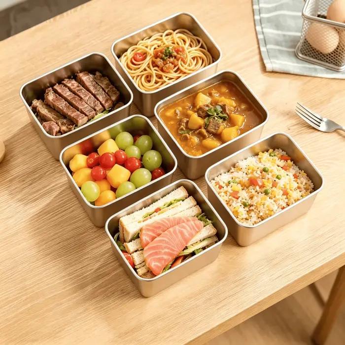Boîte à lunch en acier inoxydable avec couvercle
