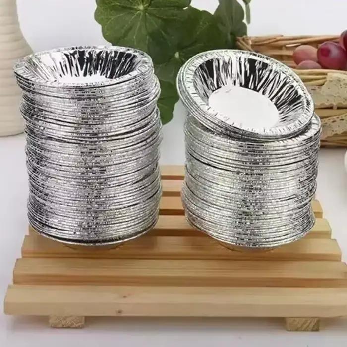 50/100 pièces Mini Pot tarte plaque de cuisson jetable cuisson tarte moules Cupcake Pan Pudding moule rond tasse de cuisson