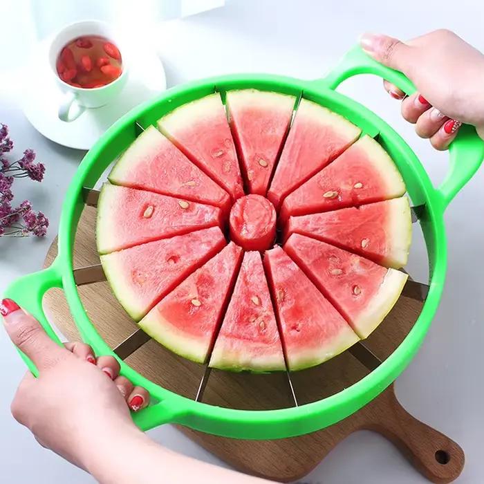 Coupe-pastèque manuel en acier inoxydable pour découpe rapide en dés