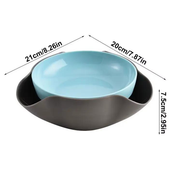 Bol à collation double couche en plastique bleu pour pistaches cerises et popcorn occasionnels et cadeau pour la maison café hôtel restaurant magasin