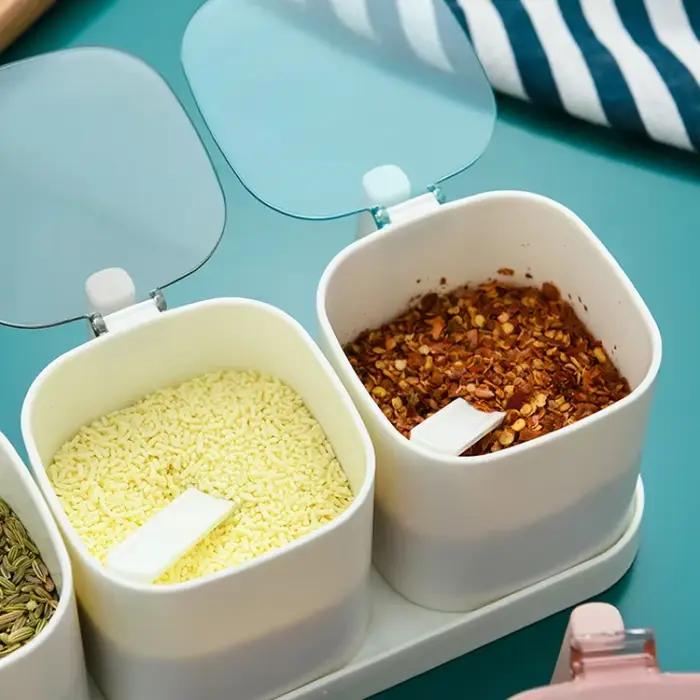 Ensemble de Boîtes d'Assaisonnement, Sucrier Belle, Sel, Shaker à Épices, Pots de Rangement, Gadget, Accessoires de Cuisine, Récipient à Condiments