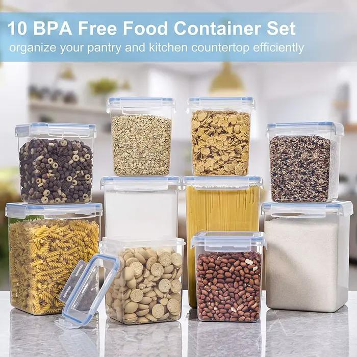 Boîte de stockage des aliments scellée de 4l, en plastique Transparent scellé, étanche à l'humidité et aux fuites, seau de rangement de cuisine, étagère d'organisation