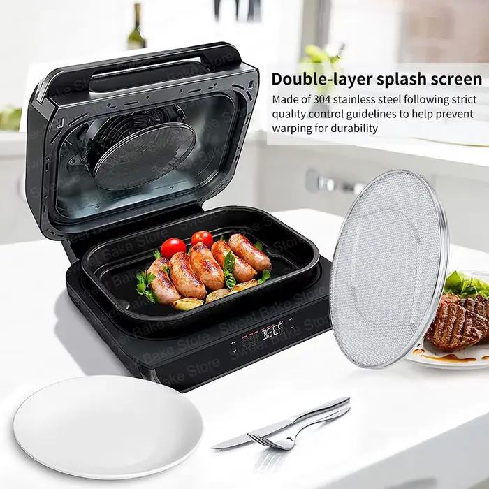 Bouclier anti-éclaboussures de remplacement en acier inoxydable pour friteuse à air Ninja Foodi FG551, DG551, BG500A, Ninja 6 en 1 Smart XL, gril intérieur
