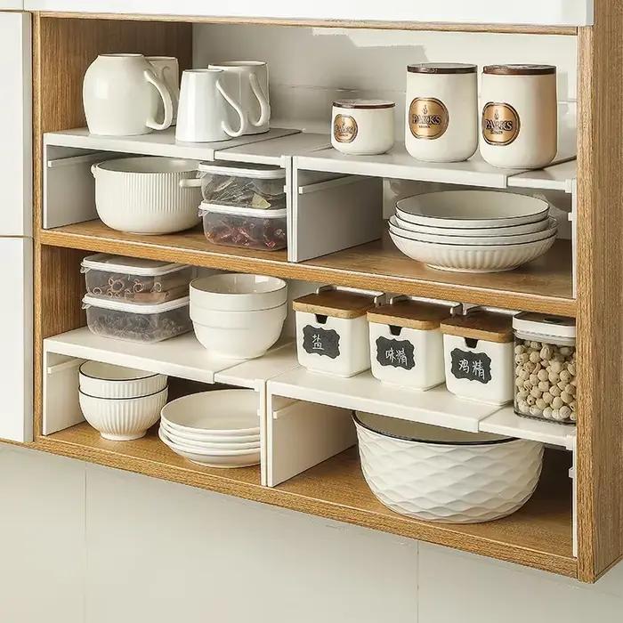 Étagère de cuisine rétractable, armoire multifonctionnelle pour la maison, plat superposé, finition bouteille d'assaisonnement, support de rangement, organisateur de réfrigérateur