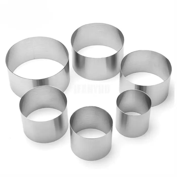 Moule à Anneau de Gâteau Circulaire en Acier Inoxydable Ronds pour Gâteaux Mousse Occasions Spéciales Bricolage Cuisine Outils de Fête