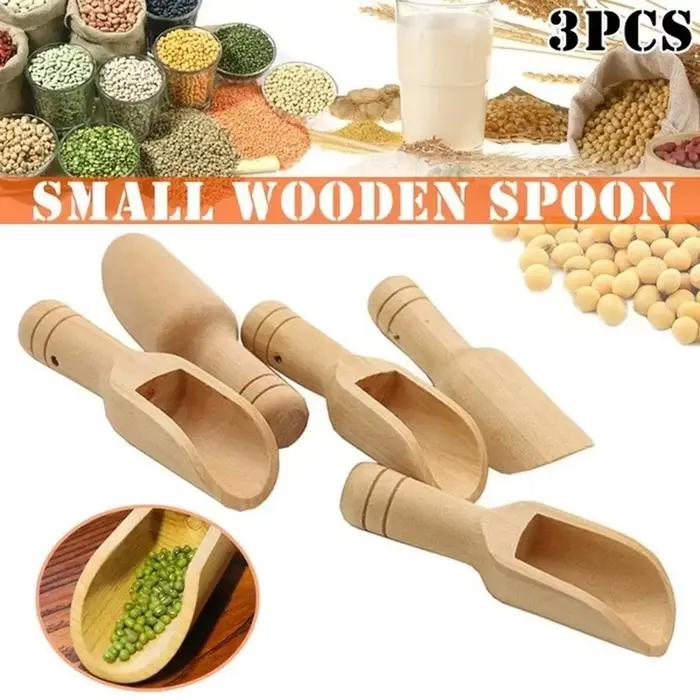 Mini cuillères en bois cuillère à sel de bain cuillère à farine de bonbons cuillères ustensiles cuillère à mesurer le lait accessoires outils de cuisine
