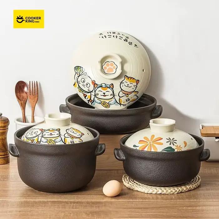 COOKER KING Pot en argile japonais pour mijoter, pot en argile résistant aux hautes températures, pot à soupe domestique résistant aux hautes températures