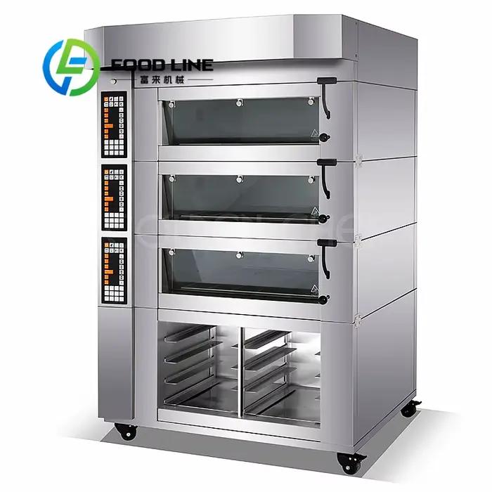 Four de boulangerie commercial professionnel électrique à 3 niveaux et 3 plateaux pour pâtisseries