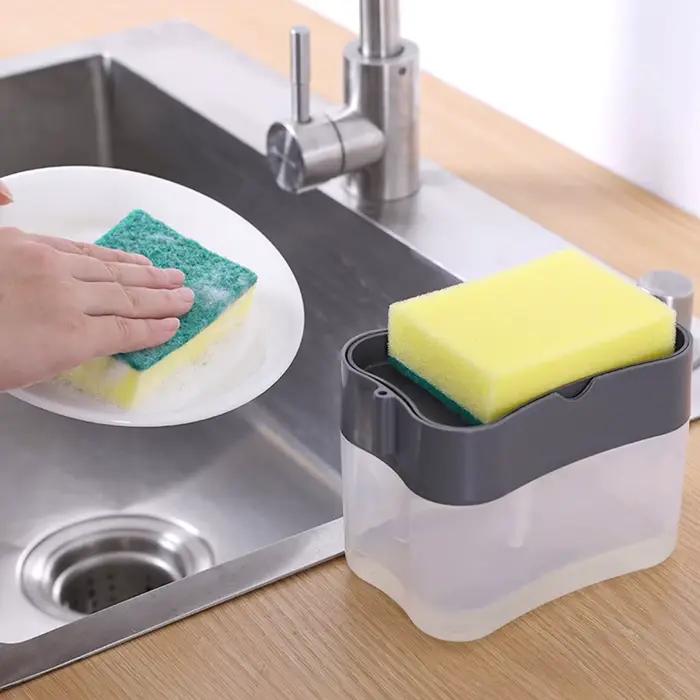 Boîte de rangement en plastique PP pour lave-vaisselle, distributeur de savon automatique, sortie de liquide, presse à détergent, cuisine, 1 pièce