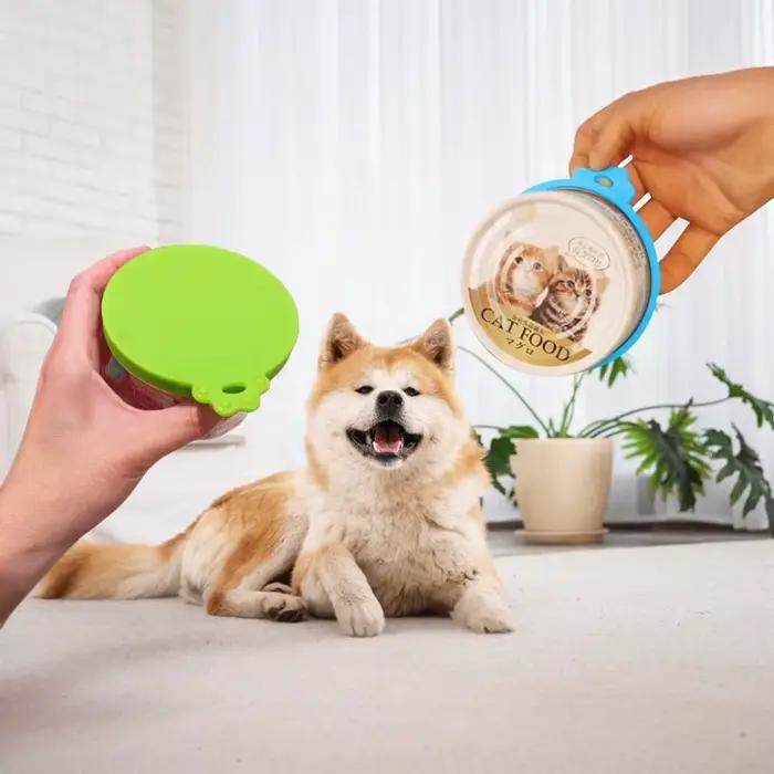 Couvercle en silicone pour boîte de conserve, couvercle hermétique pour aliments pour animaux de compagnie, pour chiots, chiens, chats, stockage, couvercle supérieur réutilisable, fournitures pour ani
