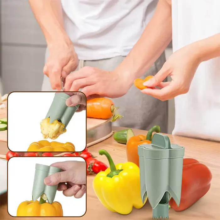 Évideur de fruits et de poivre 2 en 1