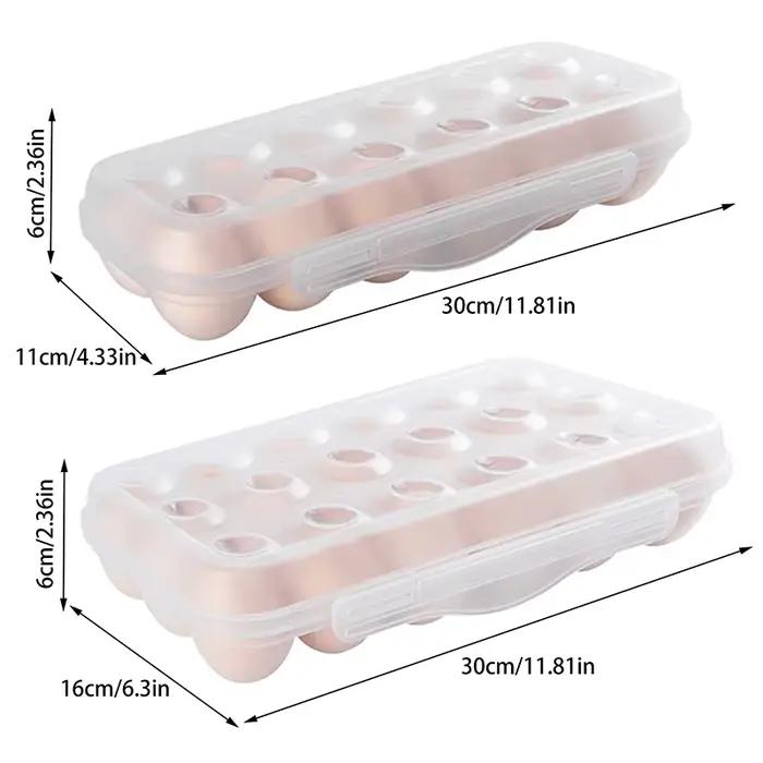Support à œufs pour réfrigérateur 12/18 compartiments en plastique robuste avec couvercle hermétique pour la maison et les activités extérieures