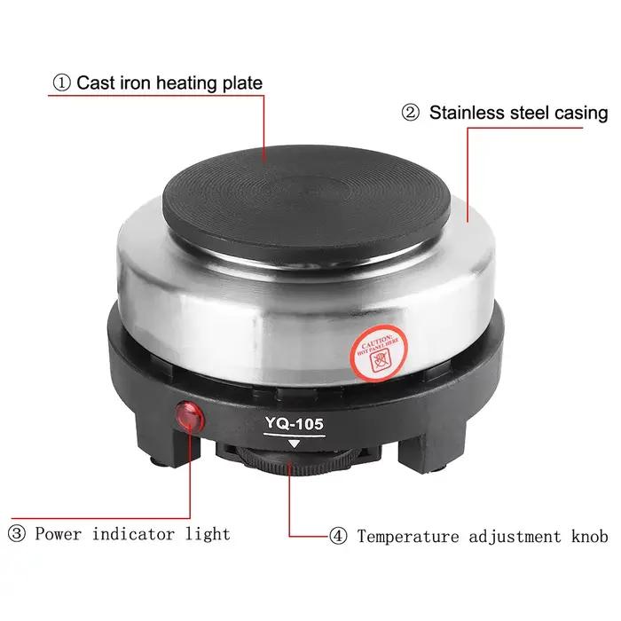 Appareil de cuisine multifonctionnel plaque chauffante 500W gris clair pour café lait eau et autres boissons à chauffer occasionnels et cadeaux