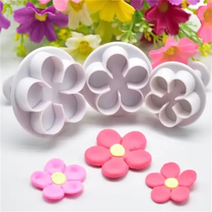 Lot de 3 emporte-pièces à fleurs pour biscuits
