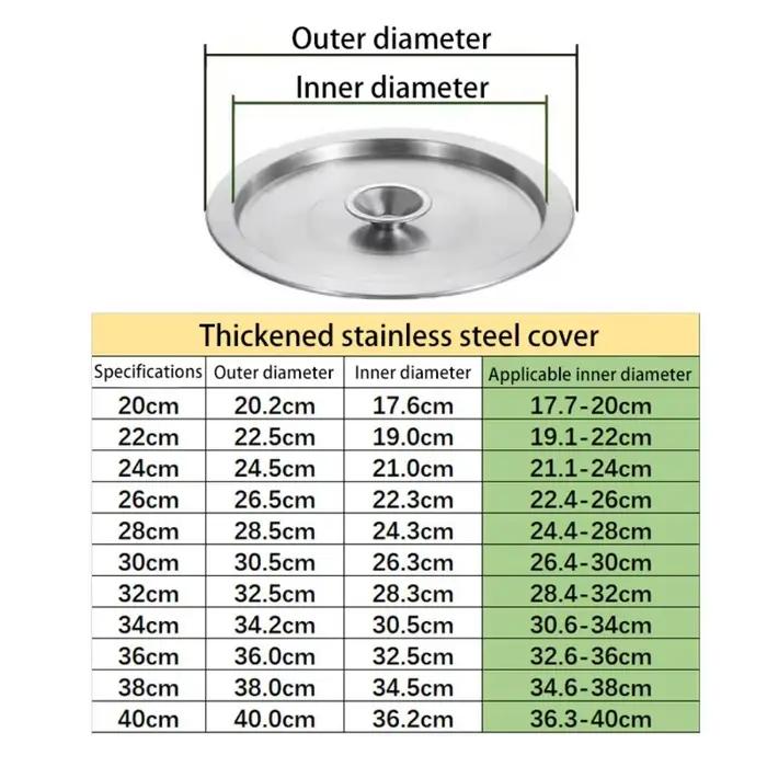 Couvercles de casseroles en acier inoxydable, 20-40cm, couvercle universel, poêle à frire réutilisable, couvercle en métal, couvercle de bol, ustensiles de cuisine de Restaurant