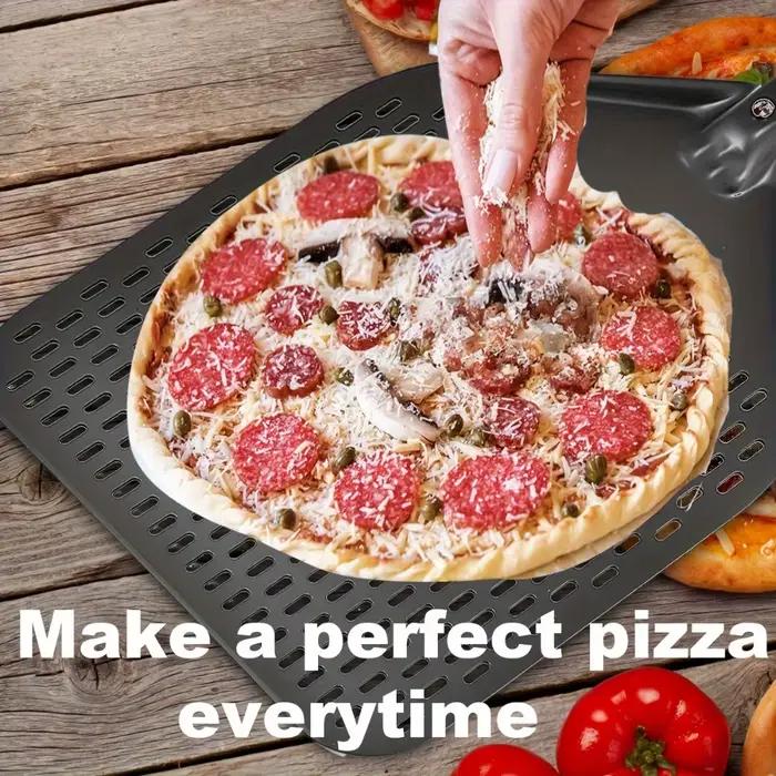  Peau à Pizza en acier inoxydable, outil de four professionnel perforé et antidérapant de 12 pouces pour Restaurant, accessoires de cuisine à domicile 