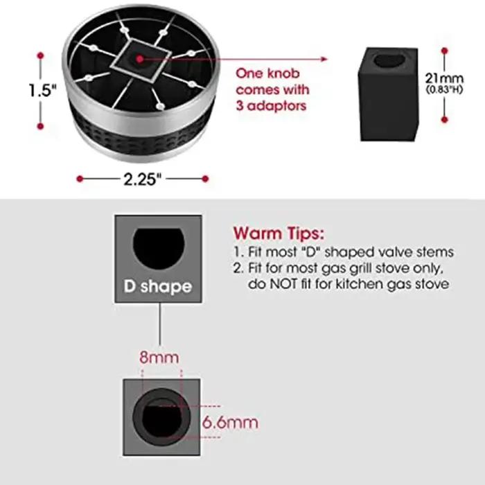 Boutons de commande de gril à gaz, boutons de commande de cuisinière en plastique, bouton de poignée antidérapant de remplacement, tige de Valve en forme de D pour barbecue, 3/5/6 pièces