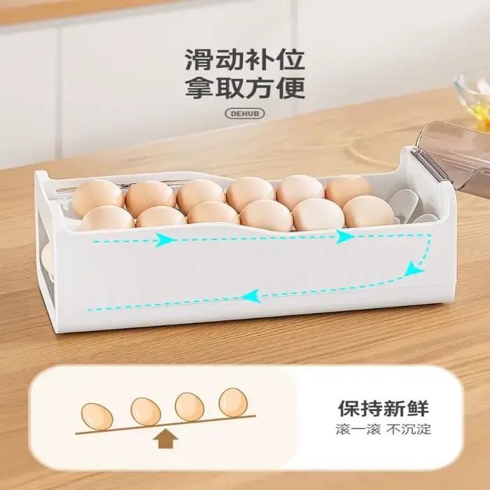 Conteneur de rangement pour œufs à double couche de grande capacité pour réfrigérateur