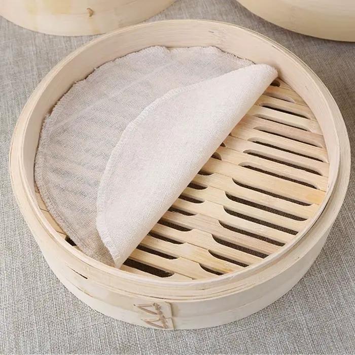 Ensemble d'ustensiles de cuisine pour la cuisson à la vapeur, comprenant un panier vapeur, un récipient vapeur, un cuiseur vapeur, un cuiseur vapeur en bambou, pour la préparation de délicieux pains B