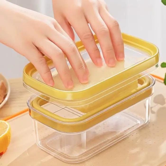 Presse à main domestique, gardien de beurre en plastique anti-rayures, conteneur de tranche de beurre avec couvercle d'étanchéité, boîte à trancher le beurre pour réfrigérateur