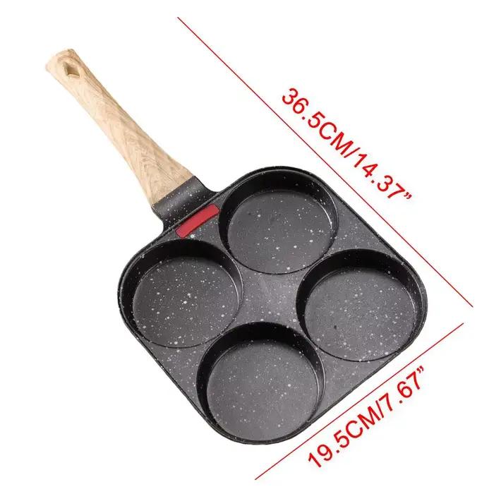 Poêle à frire antiadhésive pour 4 œufs, mini poêle à crêpes, appareil à omelette japonais, anti-rouille, pour la cuisine à domicile