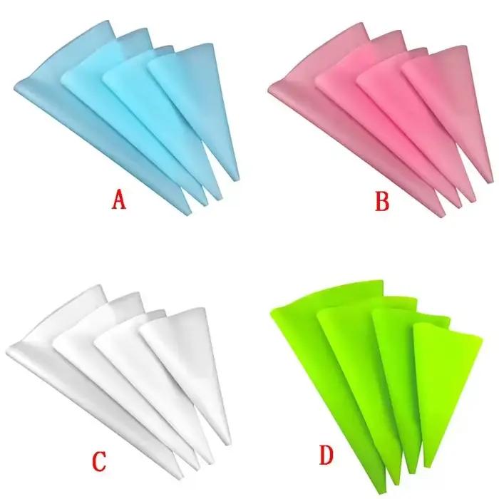 4 pièces/ensemble sac à pâtisserie en Silicone conseils cuisine bricolage gâteau glaçage passepoil crème outils de