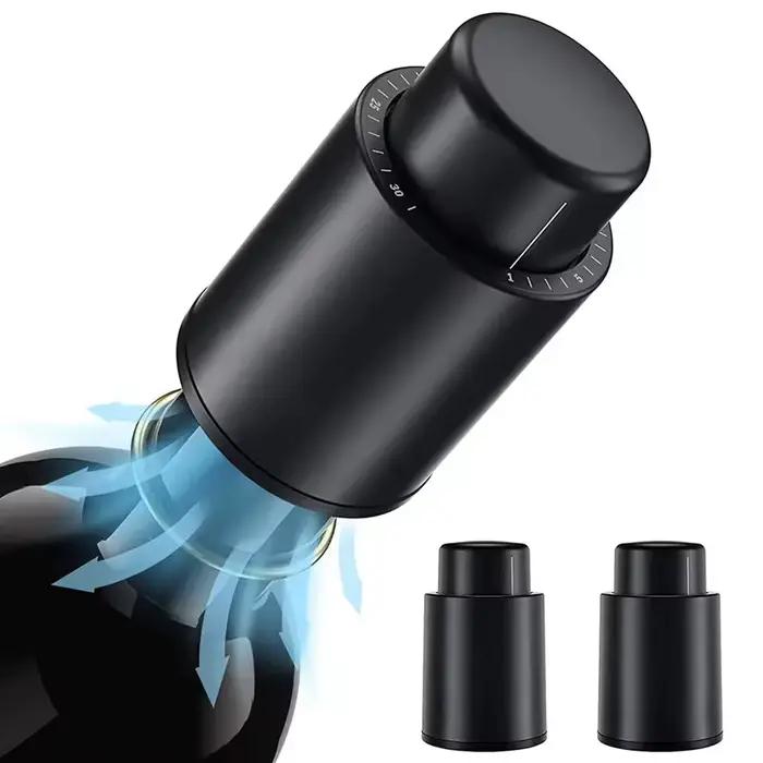 Bouchon de bouteille de vin noir sous vide