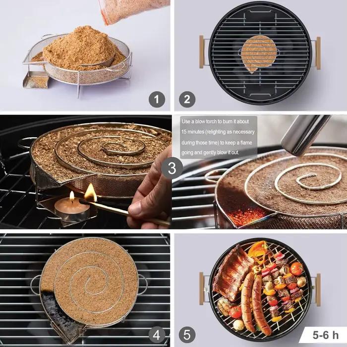 Générateur de fumée froide pour barbecue en acier inoxydable