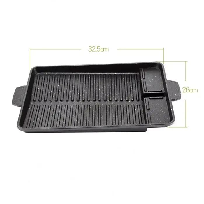 Plaque de cuisson rectangulaire à revêtement antiadhésif Portable 32X26cm pour cuisinière à gaz Butane