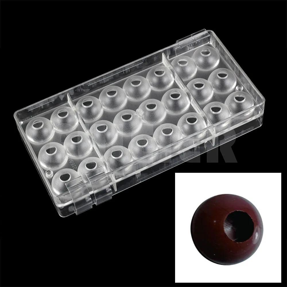1 ensemble de boules 3D en forme de trou, moule à chocolat en Polycarbonate, moule à bonbons PC suga