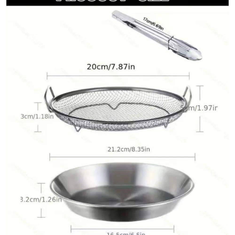 Accessoires de cuisine 3 pièces, panier de drainage en acier inoxydable, plateau et pinces à aliment