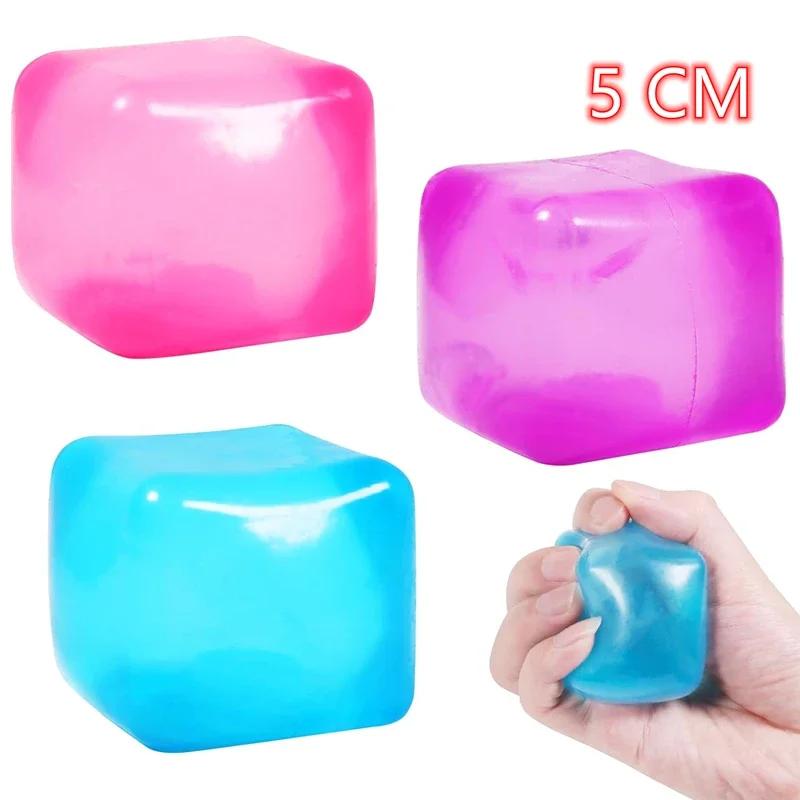Cube de glace en Gel haute densité, jouet carré de décompression, balle anti-Stress Squishy, jouets
