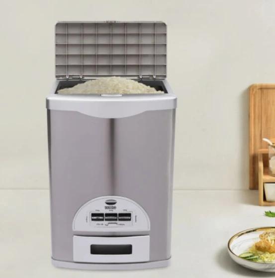 Distributeur existent de Riz en Acier Inoxydable, Conteneur de Stockage, 15kg/33lb