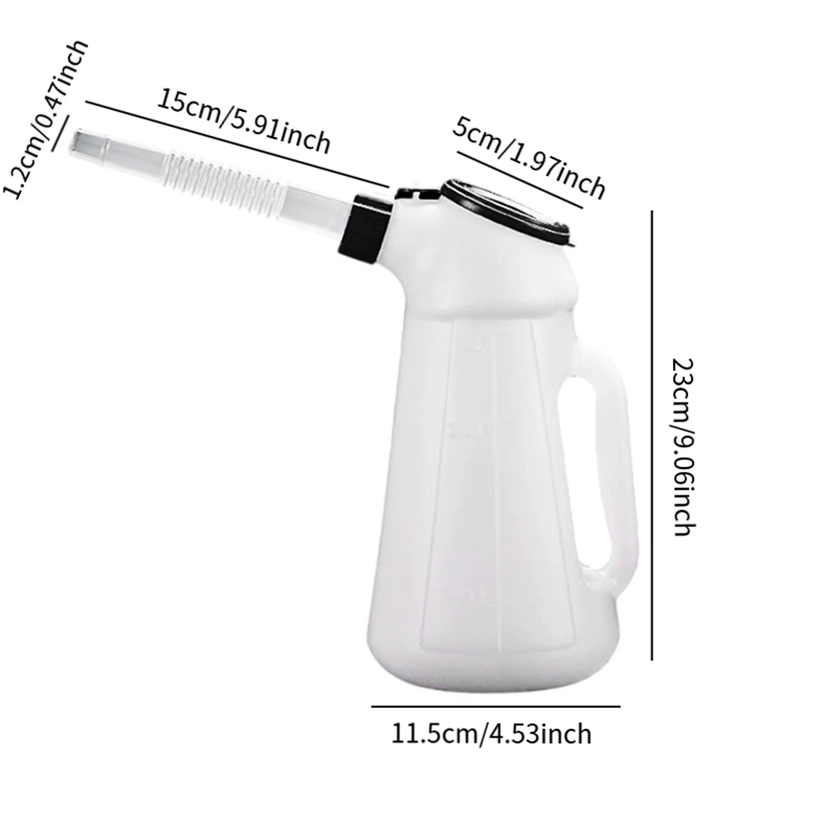 Conteneur de mesure d'huile 1,2 l/2l/3L/4L/5l, distributeur d'huile avec bec pour lubrifiant la Mach