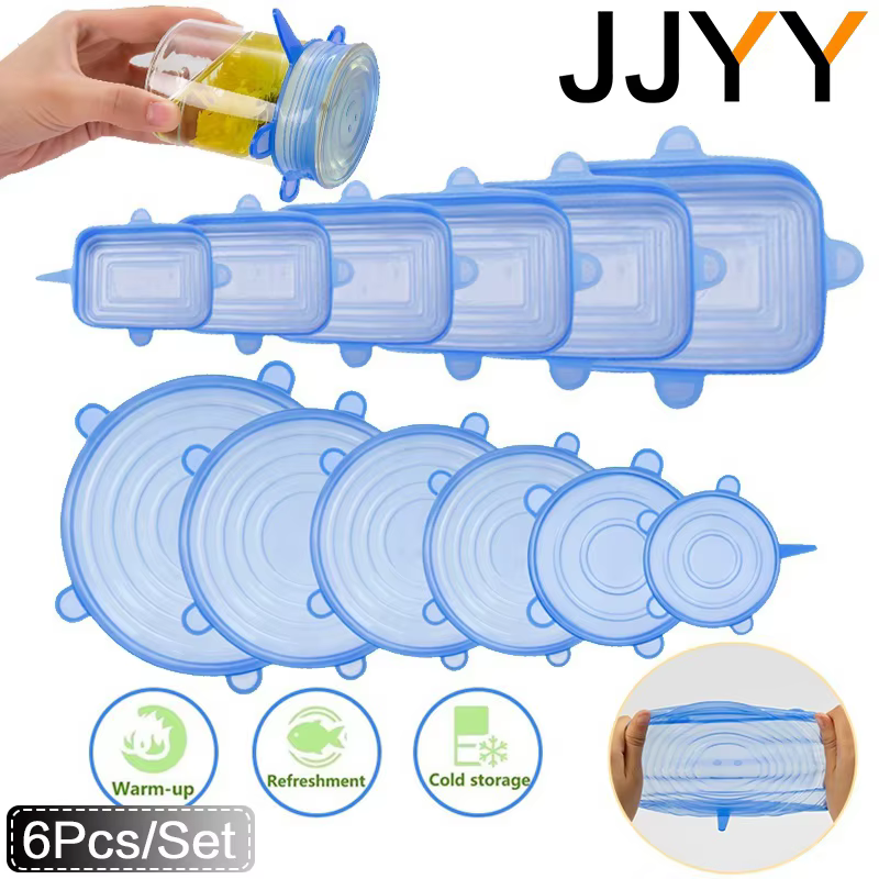 Couvercles extensibles en Silicone réutilisables, ronds et carrés universels, bol d'emballage alimen