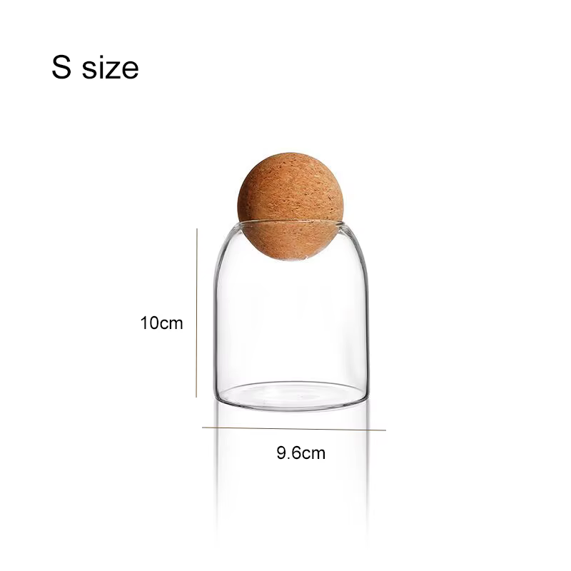 Pot de stockage en verre avec couvercle en bois, pots de cuisine en mason avec couvercle, conteneur 