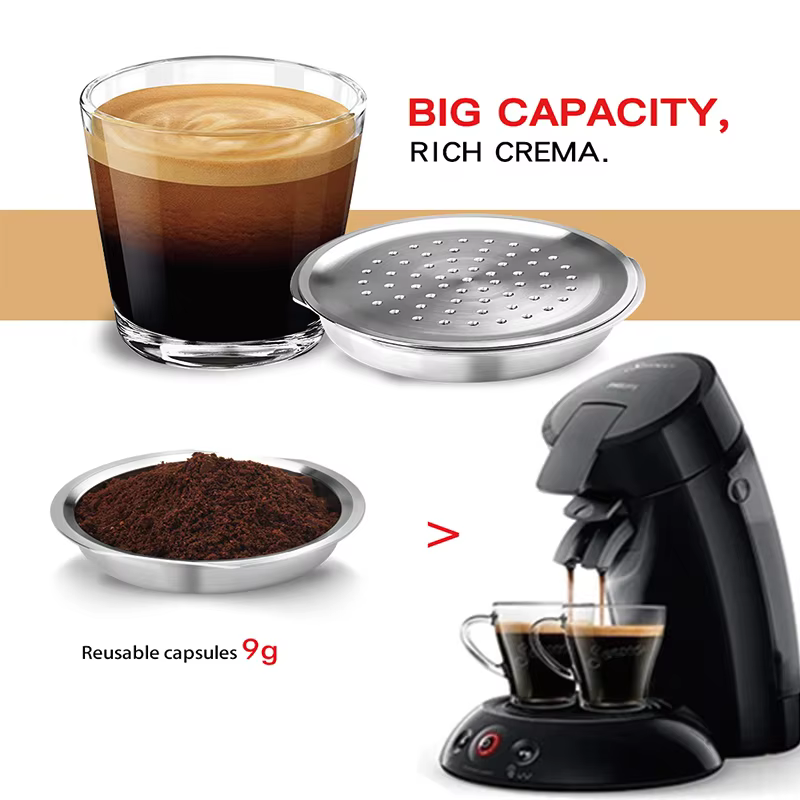 Capsule senseo réutilisables en acier inoxydable, bouchons pour machine à café Philips Senseo, filtr