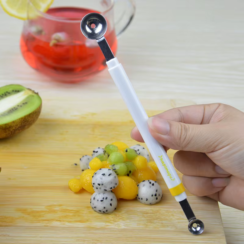 Mini pelle à boules de pommes, cuillère à Melon, cuillère à crème glacée, outil de cuisine à Double 