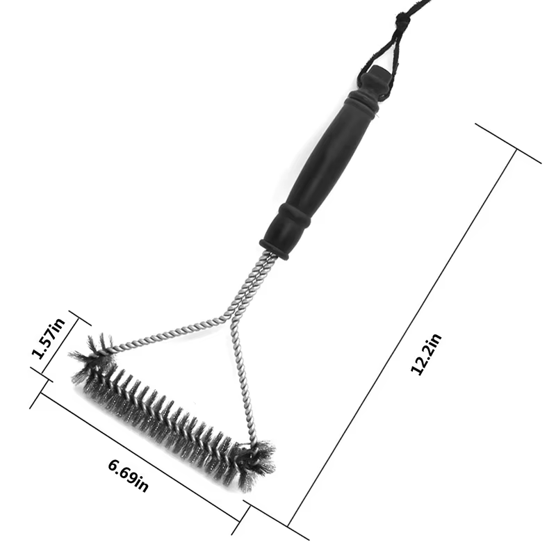 Brosse de nettoyage de gril de Barbecue, poils métalliques en acier inoxydable, brosse de nettoyage 