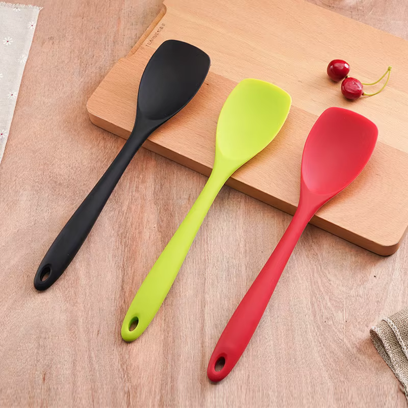 Spatule cuillère en Silicone de qualité alimentaire, cuillère de cuisson résistante à la chaleur, gr