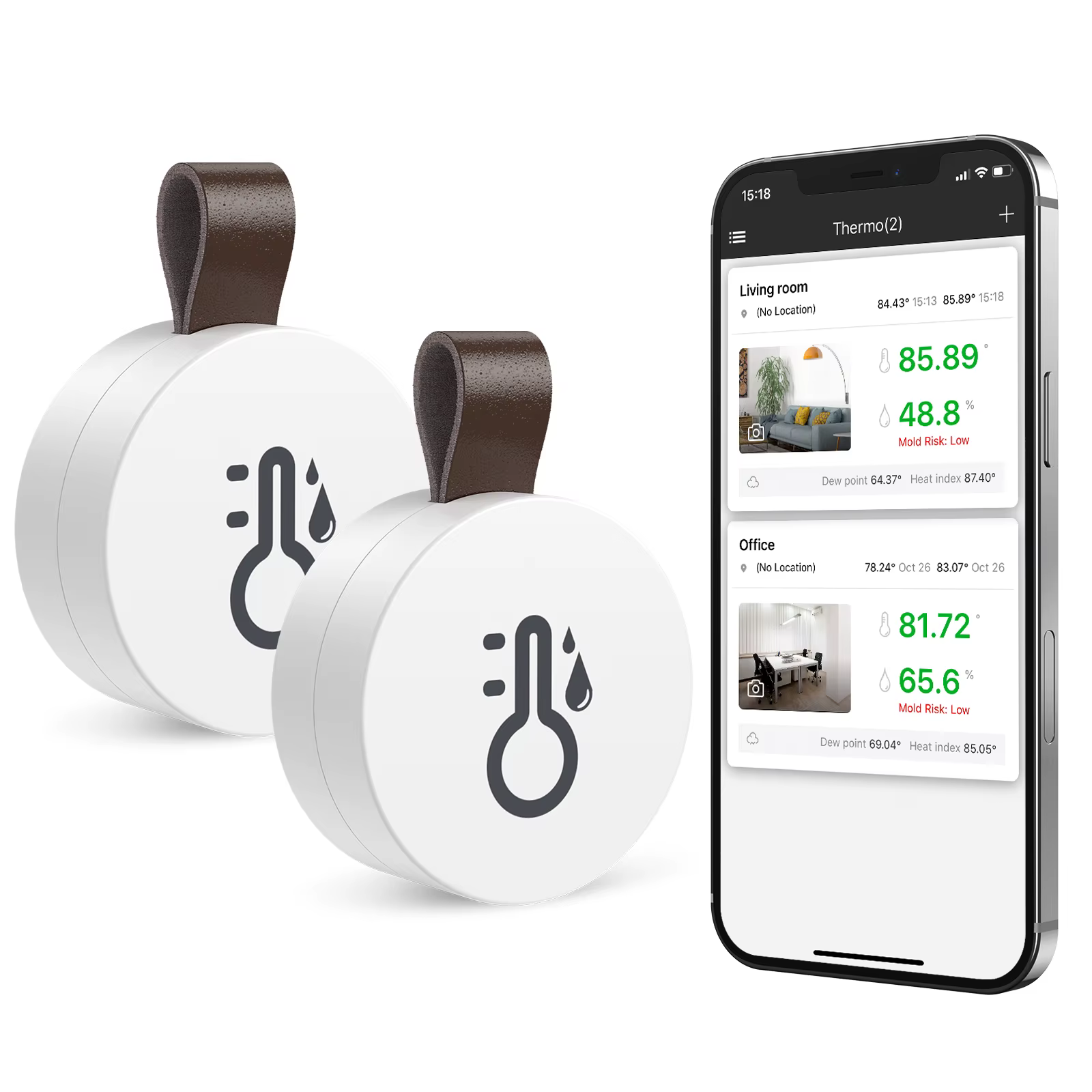 ORIA – Thermomètre et Hygromètre sans Fil Bluetooth, Capteur de Température et d'Humidité pour Maiso