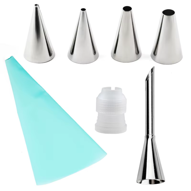 FAISDU – ensemble de sacs réutilisables en Silicone, buse de cuisine en acier inoxydable, bricolage,