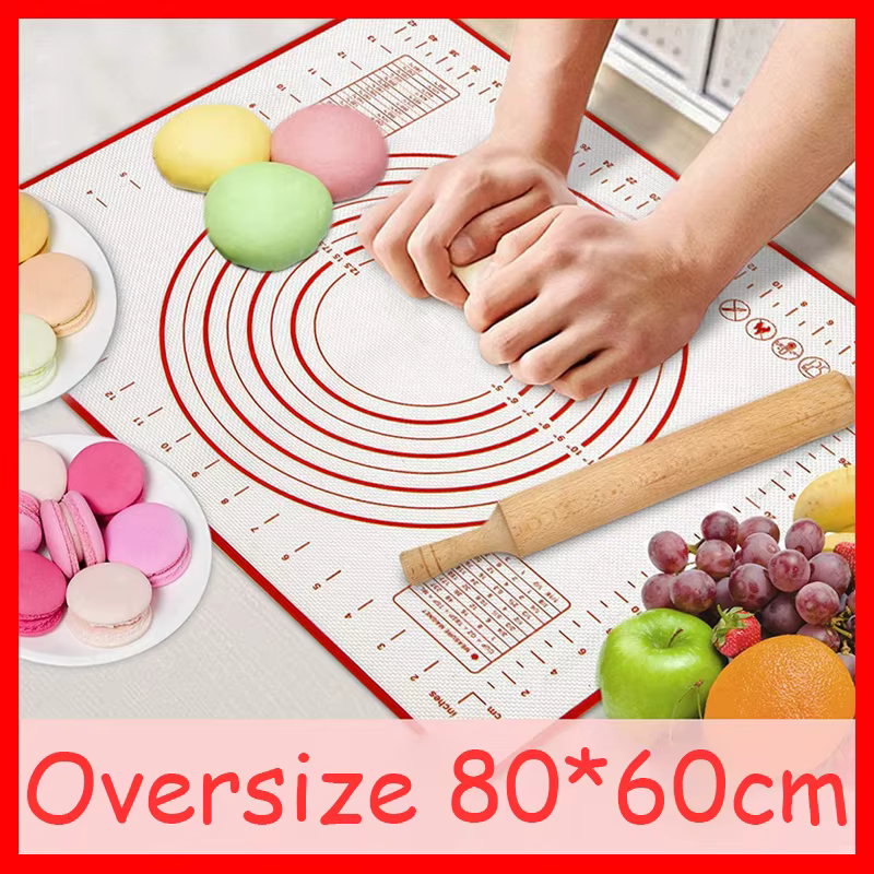 Grand tapis de cuisson en Silicone 80/70/60cm, pour pâtisserie, pétrissage, tapis de cuisine, crêpes