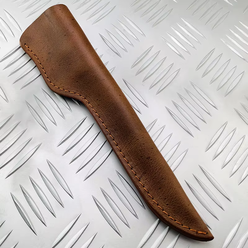 Fourreau de couteau droit en cuir Crazy Horse personnalisé, housse en cuir de vache désossé, pochett