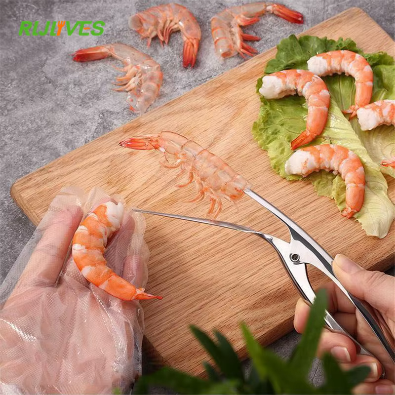 Couteau de pêche à crevettes en acier inoxydable, éplucheur de coquille de homard, dispositif d'éplu