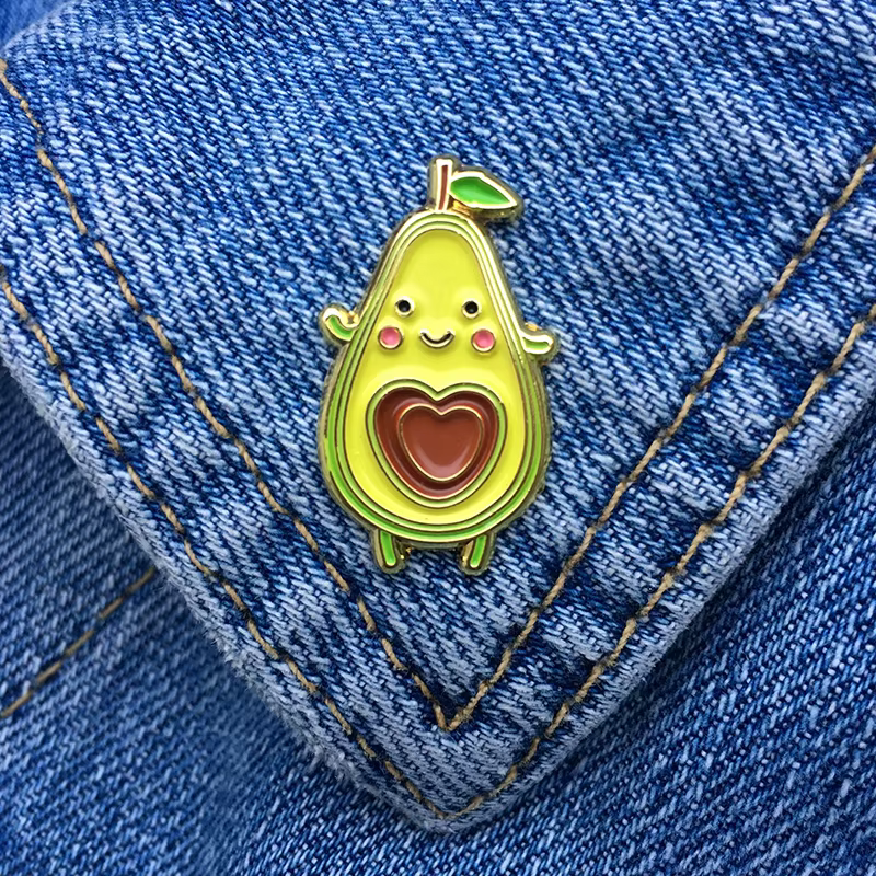 Broche en émail Vegan pour avocat, badge pour aliments et légumes