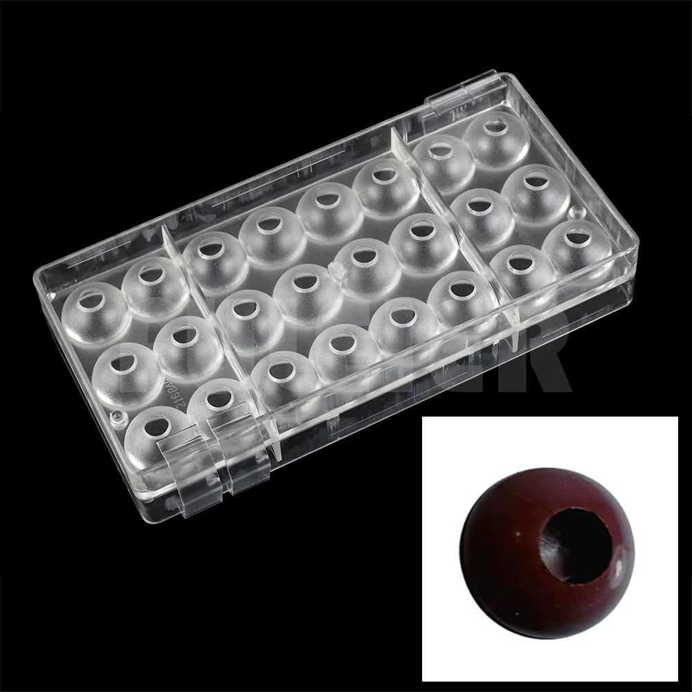 1 ensemble de boules 3D en forme de trou, moule à chocolat en Polycarbonate, moule à bonbons PC suga